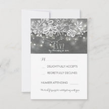 Luces de Cuerdas Tarjeta de RSVP de Boda de Tiza E