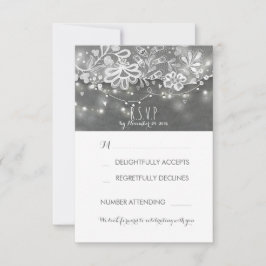 Luces de Cuerdas Tarjeta de RSVP de Boda de Tiza E