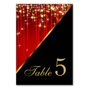 Luces de Estrella Roja Brillante - Número de Mesa