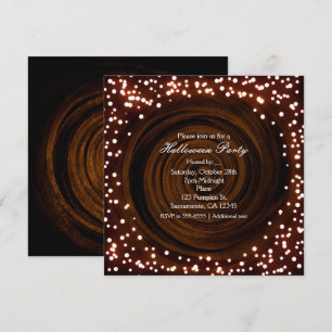 Luces de Halloween negras y naranjas Invitaciones