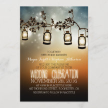 luces de jardín rústicas - invitación a la boda co