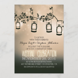 luces de jardín rústicas - invitación a la boda co