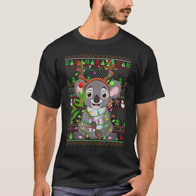 Luces de Koala de Navidad con Estilo de Jersey Feo (Anverso)