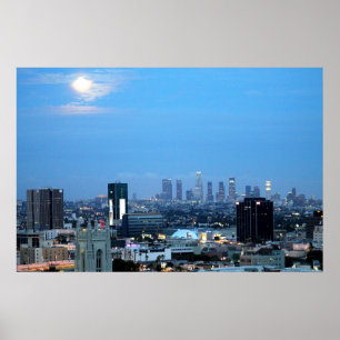 Luces de la ciudad de Los Ángeles en la impresión