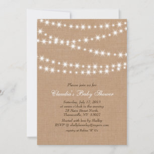 Luces de la estrella en la invitación de Baby