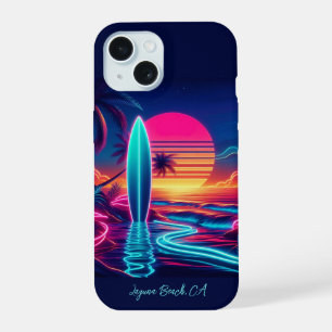 Luces de la Neón-Surfboard del atardecer-