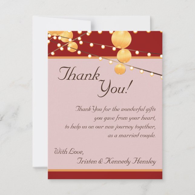 Luces de Linterna de Papel de Tarjeta de Agradecim (Anverso)