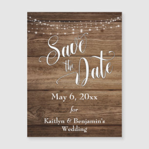 Luces de Madera y Script Guardan La Tarjeta Magnét