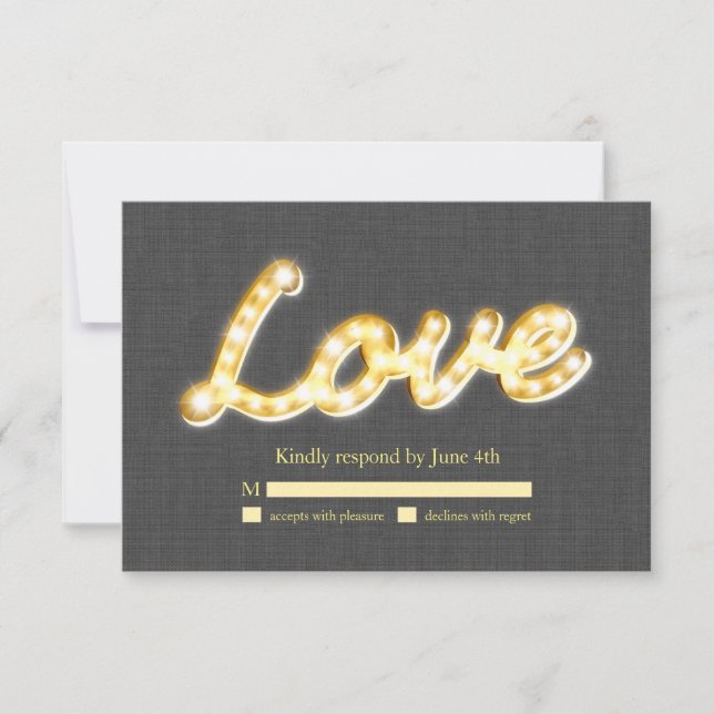 Luces de Marquee RSVP Gray Burlap (Anverso)