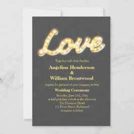 Luces de marquesina Invitación a Burlap Gray