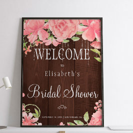 Luces de moda floral señal de bienvenida de ducha