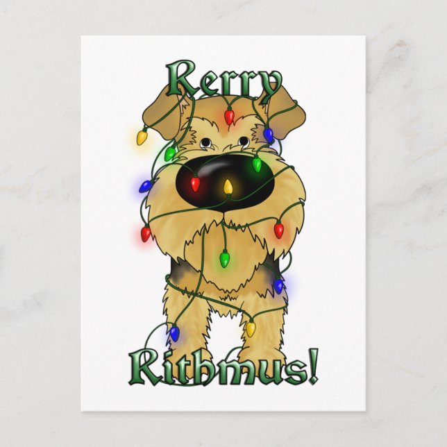 Luces de navidad de Airedale Terrier (Anverso)