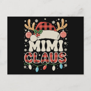 Luces de Navidad de Cuadro Escocés Rojo Mimi Claus