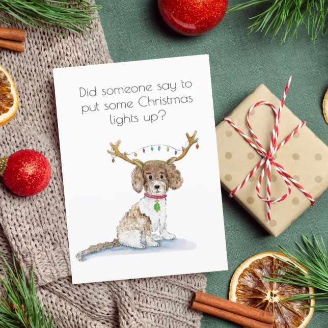 Luces de Navidad de Labradoodle con Acuarela y Ast (Subido por el creador)