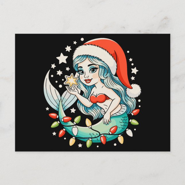 Luces de Navidad de Sirena Sombrero de Santa Vibe  (Anverso)