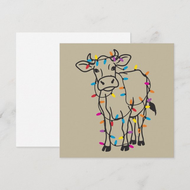 Luces de Navidad de Vaca Adorable Terneras Fiesta  (Anverso / Reverso)