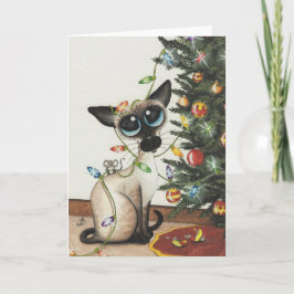 Luces de navidad del gato siamés de AmyLyn Bihrle