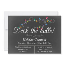 Luces de Navidad en Pizarra Invitaciones de fiesta