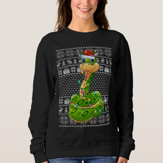 Luces de Navidad estilo suéter feo Santa Serpiente (Anverso)