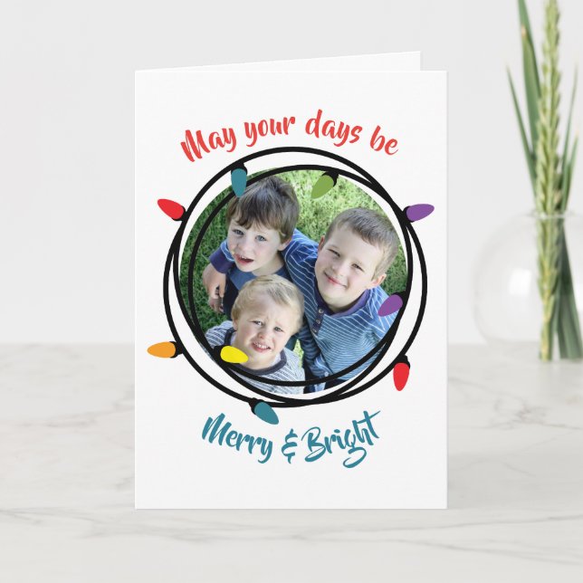 Luces de navidad felices y brillantes (Anverso)