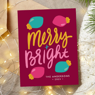 Luces de Navidad Merry and Bright No Foto