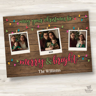 Luces de Navidad Merry & Bright Foto Polaroids