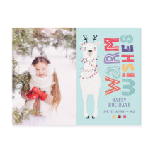 Luces de Navidad modernas y adorables de llama en 