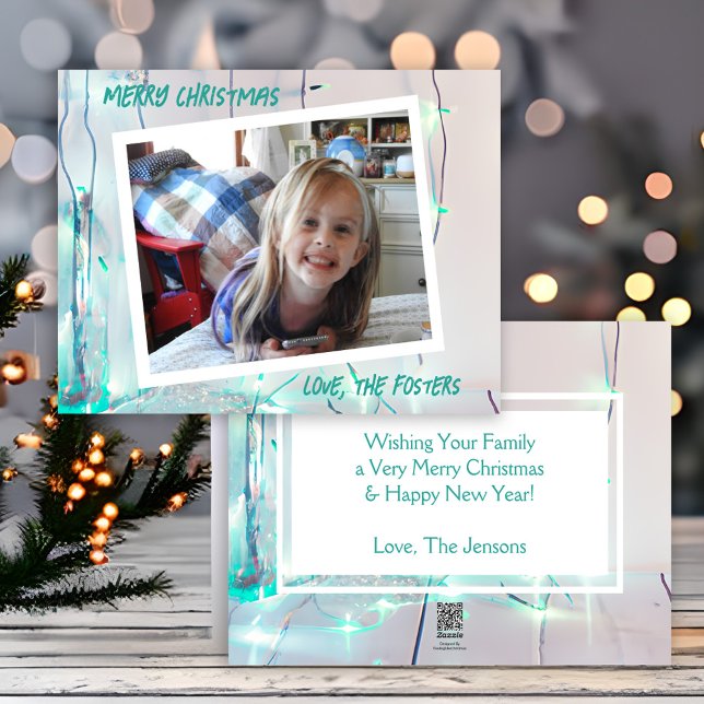 Luces de Navidad Teal y Blancas Foto Festivo (Subido por el creador)