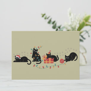Luces de Navidad Tripulación Amante de Gatos Lindo