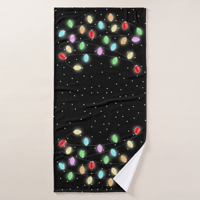 Luces de Navidades coloridas (Toalla de baño)