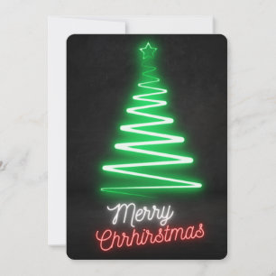 Luces de neón Feliz Navidad Árbol Verde Rojo Blanc