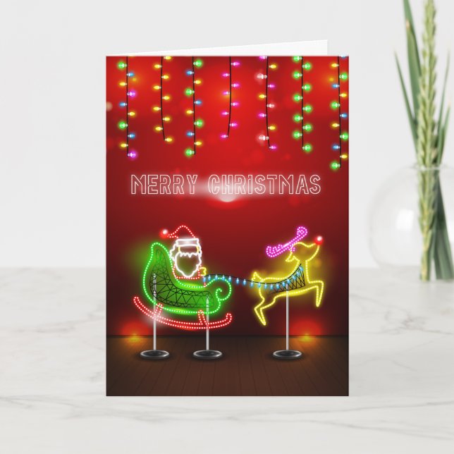 Luces de neón Santa y navidad de Rudolph (Anverso)