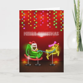 Luces de neón Santa y navidad de Rudolph