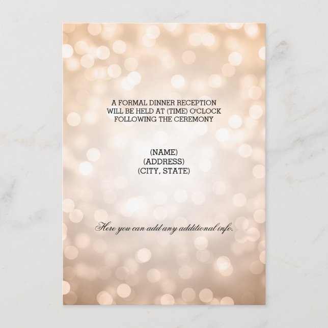 Luces de purpurina de cobre para recepción de boda (Anverso)