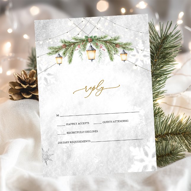Luces de ramas de invierno Tarjetas de boda RSVP   (Subido por el creador)