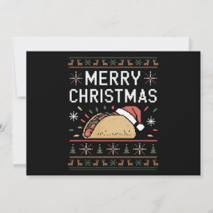 Luces de suéter feas de Navidad Santa Taco Navidad