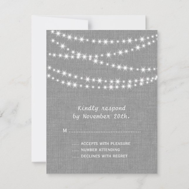 Luces de torbellino en el Burlap Gray RSVP (Reverso)