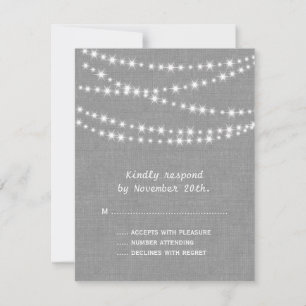 Luces de torbellino en el Burlap Gray RSVP