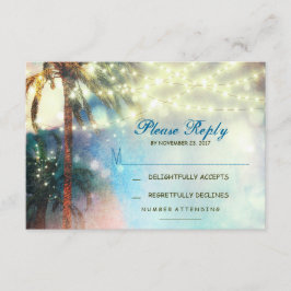 luces de trineo palmas playa boda tarjeta RSVP