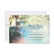 luces de trineo palmas playa boda tarjeta RSVP