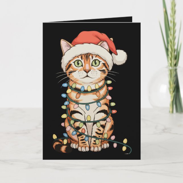 Luces del árbol de Navidad del gato de Bengala Som (Anverso)