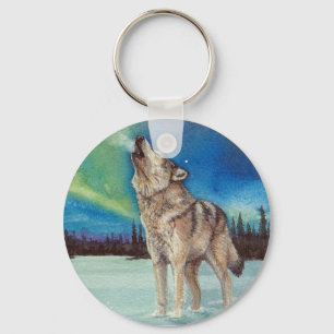 Luces del baile que gritan llavero del lobo