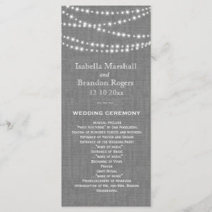Luces del centelleo en programa gris de la boda de