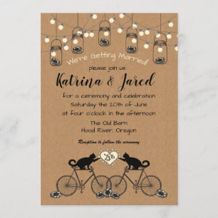 Luces del fiesta, gatos, bicis, e invitación de