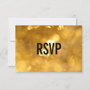 Luces doradas - Tarjetas de RSVP