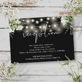 Luces en blanco y negro Recepción de boda floral
