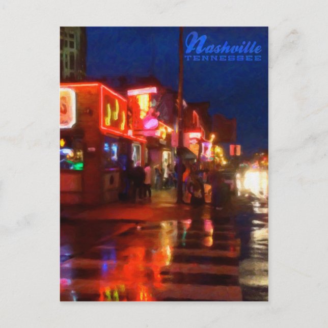 Luces en Broadways Nashville Tennessee - postal (Anverso)