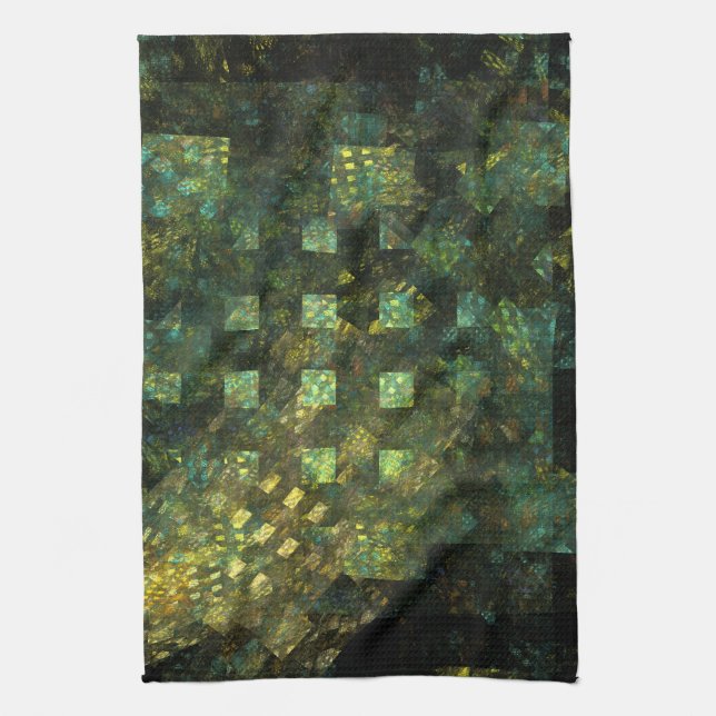 Luces en la ciudad Resumen toalla de cocina de art (Vertical)