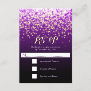 Luces esparcen la boda púrpura RSVP