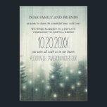 Luces forestales | Invitación Rustic Elopement<br><div class="desc">Invitación rústica de elementos con abetos decorados con luces de hadas.</div>